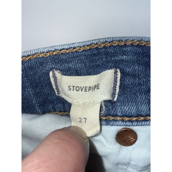 Madewell Stovepipe Jeans Womens 27 High Rise Ankle Stretch Classic Blue Denim - Picture 14 of 16